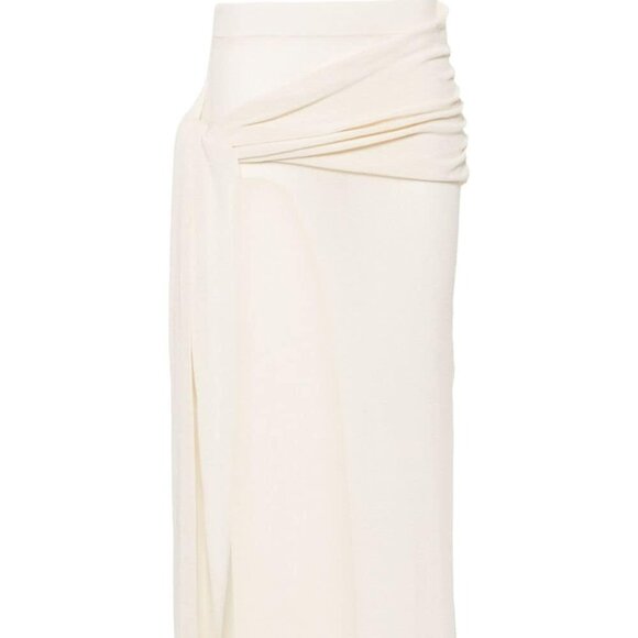 Aya Muse Orcus Skirt in White draped knit beach swim bikini coverup resort - Picture 10 of 13